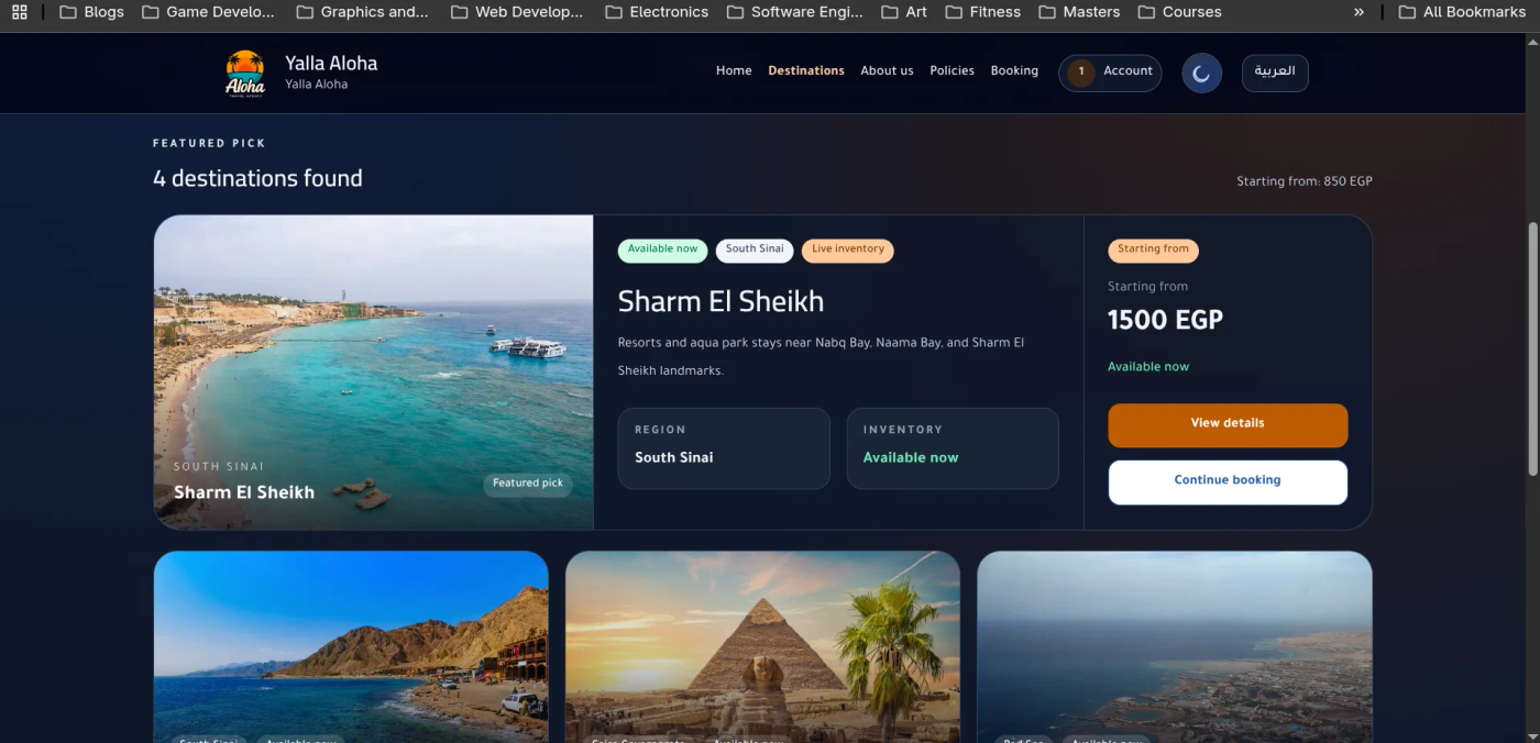 Customer-facing booking flow view.