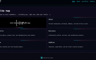 The same homepage at a narrower viewport width. The base site is ordinary responsive HTML/CSS underneath everything else.