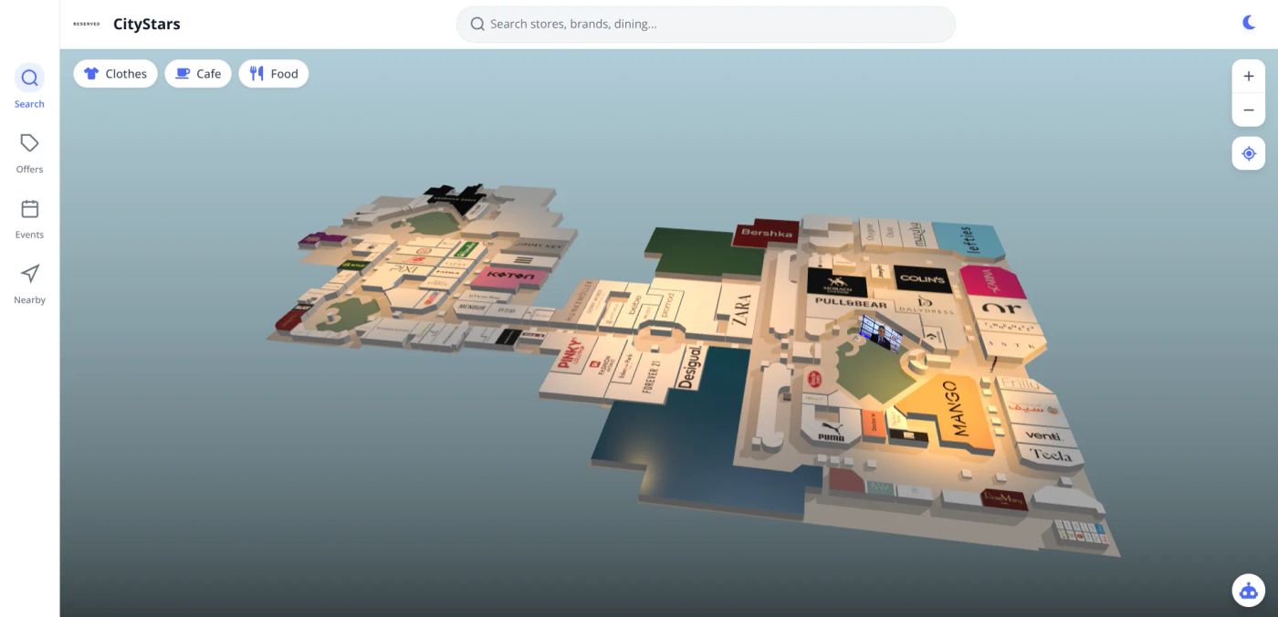 Indoor map navigator view.