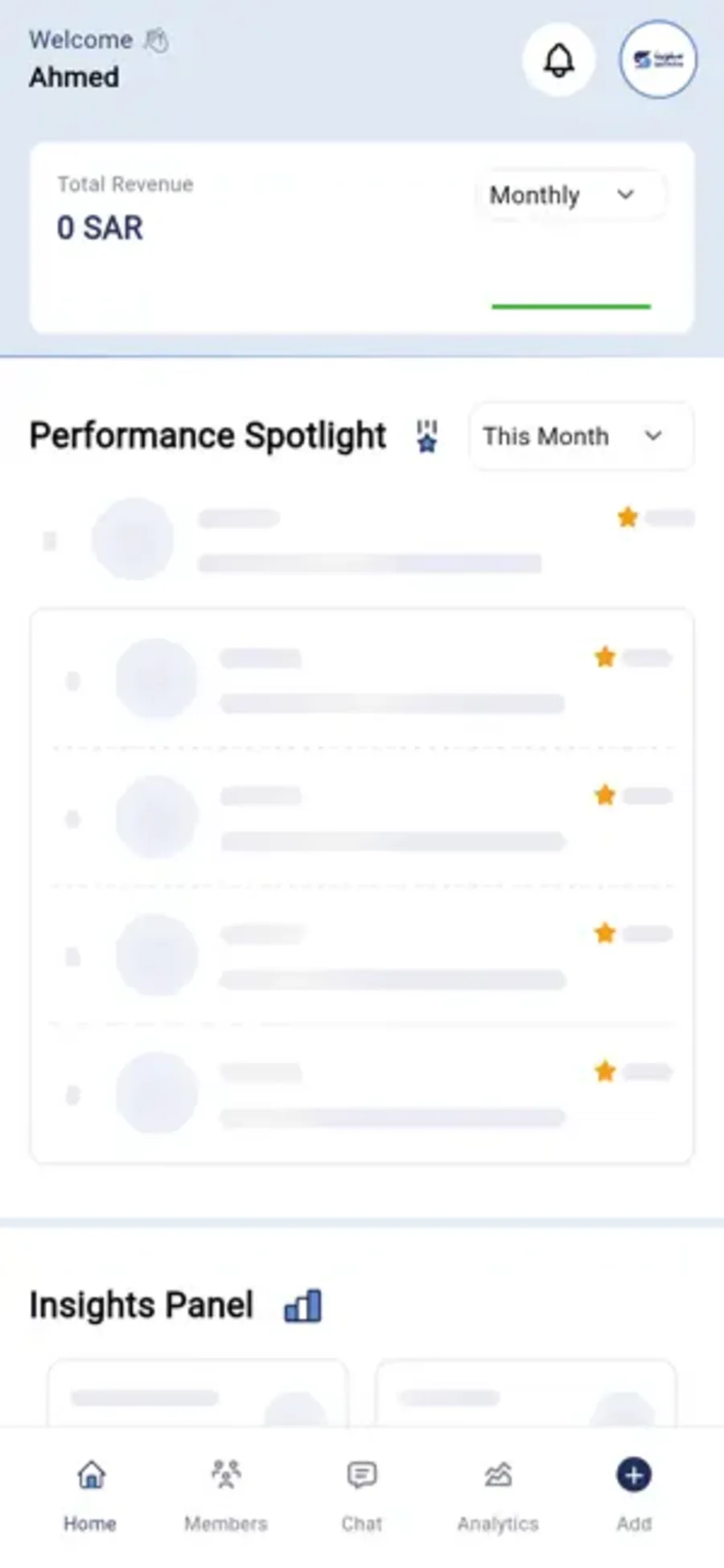 Agency dashboard.
