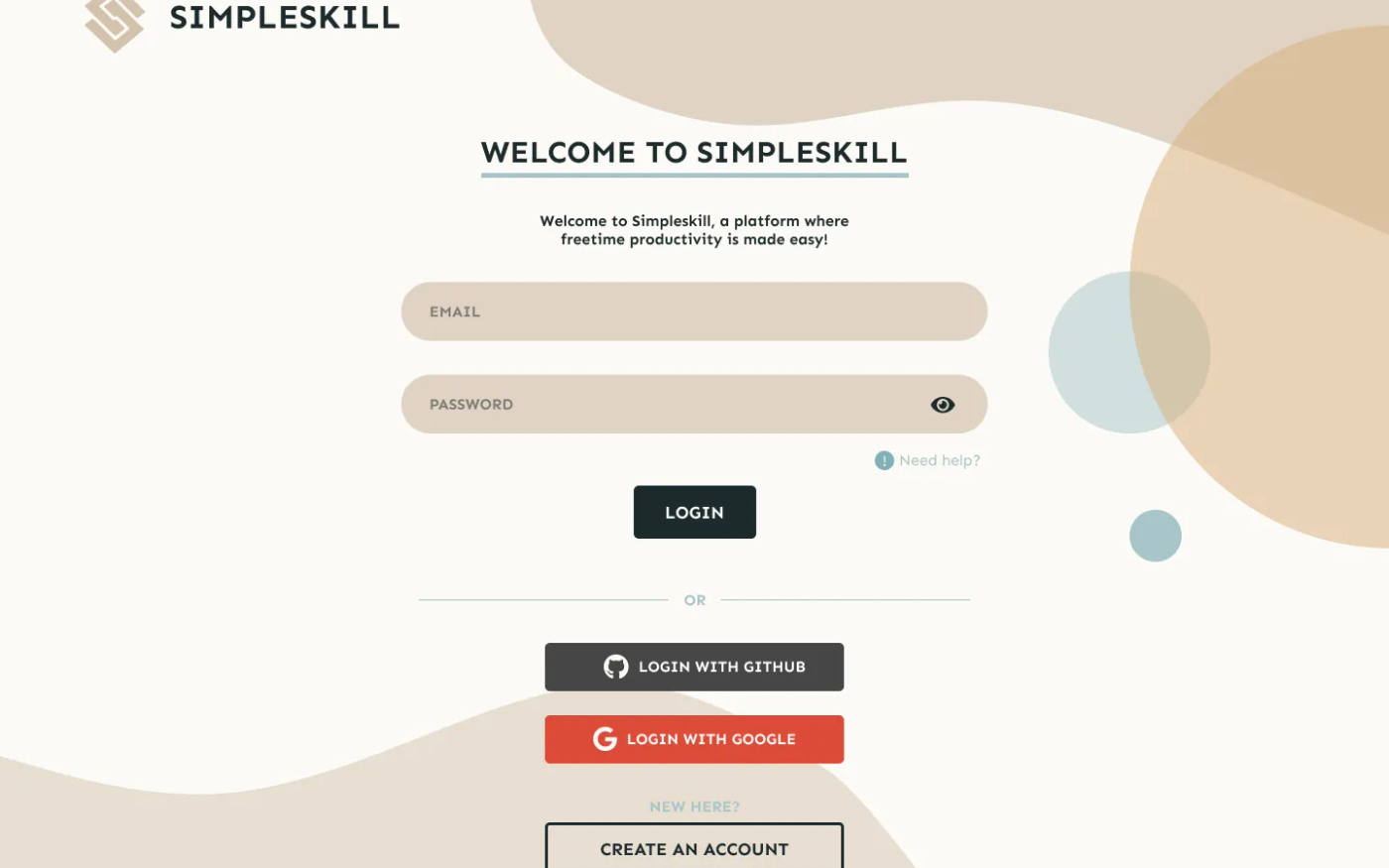 Landing page screenshot.