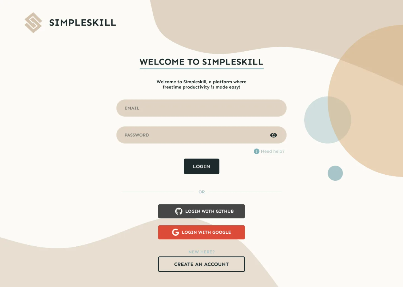 Landing page screenshot.