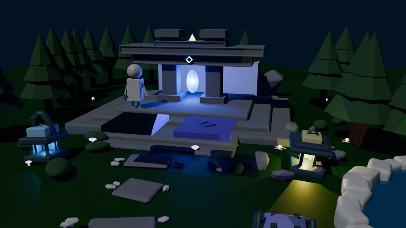 Blender render of a Dream Lanterns environment asset.