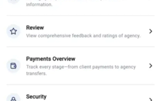 Agency account screen.