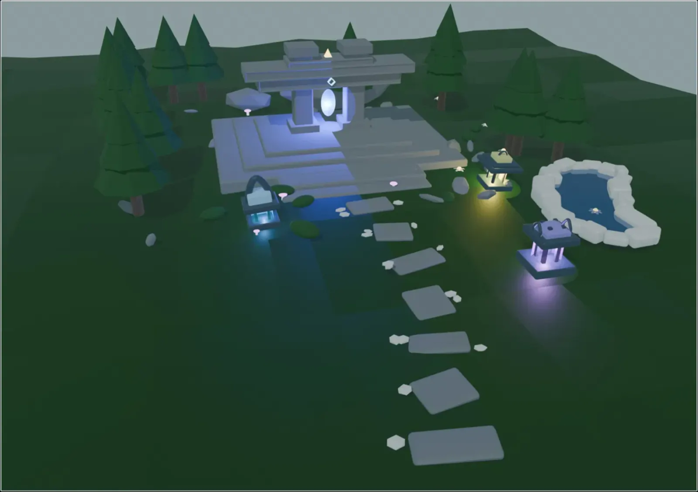 Early in-engine scene render.